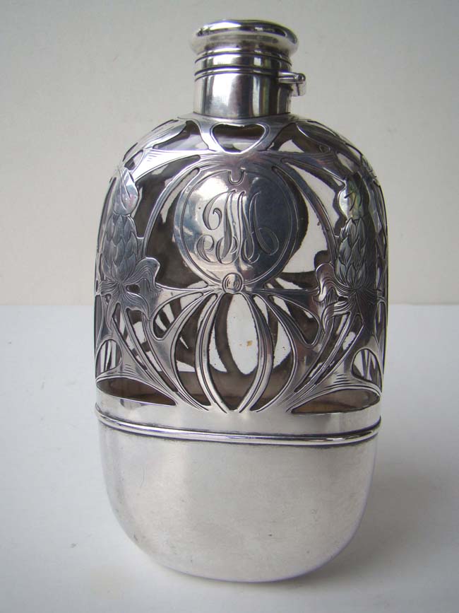 A Gorham silver Overlay Flask circa 1900